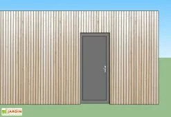 M² Espace Jardin Porte D'Entrée En Aluminium 90x215 Cm Pour Bungalow Design Studio