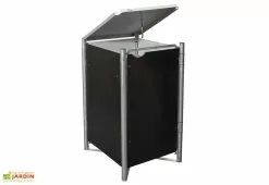 HIDE Cache-poubelle Simple En Acier Et Composite Aluminium 60 X 63 X 115 Cm