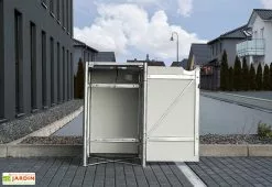 HIDE Cache-poubelle Simple En Acier Et Composite Aluminium 60 X 63 X 115 Cm -Abri et rangement boutique poubelle exterieure ouverte acier composite aluminium noir