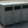 FurniPak Poubelle De Tri Sélectif Extérieure En Composite Polymab Recyclé – 3 Bacs -Abri et rangement boutique poubelle tri selectif composite 3 bacs