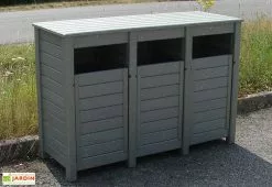 FurniPak Poubelle De Tri Sélectif Extérieure En Composite Polymab Recyclé – 3 Bacs