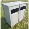 FurniPak Poubelle De Tri Sélectif Extérieure En Composite Polymab Recyclé – 2 Bacs -Abri et rangement boutique poubelle tri selectif exterieure composite 2 bacs