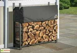 Shelter Logic Range-Bûches En Acier Epoxy + Bâche De Protection 0,5 M³ -Abri et rangement boutique range buche acier epoxy bache protection 120cm 2