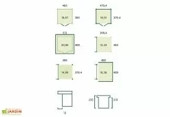 Gardenas Abri De Jardin En Bois D’épicéa Brut Avec Auvent – 37,3 M² -Abri et rangement boutique schema abri jardin auvent gardenas 37m2