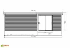 Solid Abri De Jardin En Bois D’épicéa Brut Avec Auvent - Sagres 21,14 M² -Abri et rangement boutique schema abri jardin bois auvent solid sagres