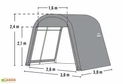 Shelter Logic Abri De Jardin En Toile Polyéthylène Et Acier 9 M² -Abri et rangement boutique schema abri jardin toile 9m2