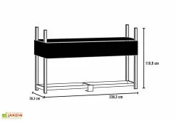 Shelter Logic Bûcher En Acier Inoxydable + Bâche En Polyester 240 X 36 X 118 Cm -Abri et rangement boutique schema bucher acier