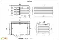 Eden Partenaire Jardin Abri De Jardin En Bois D’épicéa Brut Capucine – 9,87 M² -Abri et rangement boutique schema cabane jardin bois capucine