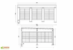 Helios Arredo Urbano Carport Double En Acier Galvanisé Pompei – 29 M² -Abri et rangement boutique schema carport double acier galvanise pompei
