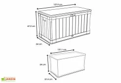 Lifetime Coffre De Rangement Extérieur En Résine 439 L -Abri et rangement boutique schema coffre jardin resine lifetime