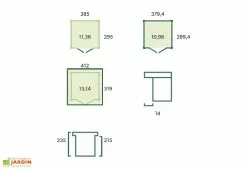 Gardenas Abri De Jardin En Bois D’épicéa Brut Et Profilés En Aluminium - 11,3 M² -Abri et rangement boutique schema dimensions abri jardin bois 11m2