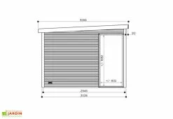 Solid Abri De Jardin En Bois D’épicéa Brut Avec Baie Vitrée - Faro 12,25 M² -Abri et rangement boutique schema dimensions abri jardin faro