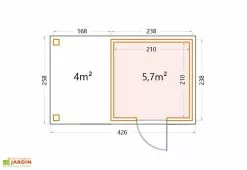 Telluria Abri De Jardin En Métal Avec Auvent Open Lounge Anthracite – 9,7 M² -Abri et rangement boutique schema dimensions abri jardin open lounge 9m2