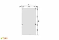 Weka Carport Simple En Bois De Pin Traité Sans Couverture – 18,48 M² -Abri et rangement boutique schema dimensions carport simple bois 18m2