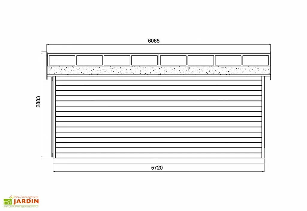 Solid Garage En Bois De Pin Brut Avec Porte Motorisée - Torino 20,9 M² 5 Solid Garage En Bois De Pin Brut Avec Porte Motorisée - Torino 20,9 M² – Image 3