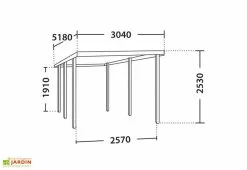 Forest Style Carport En Bois Braité 1 Voiture 13,3 M² - Louison 7 Forest Style Carport En Bois Braité 1 Voiture 13,3 M² - Louison -Abri et rangement boutique schema plan carport