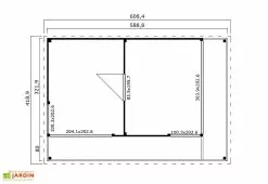 Lasita Studio De Jardin En Bois 23,7 M² Ep. 44 Mm – Doméo 3 V2 Plus + Terrasse -Abri et rangement boutique studio jardin habitable bois domeo 3 plus 24m2 plan