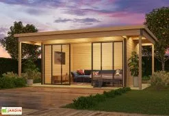 Lasita Studio De Jardin En Bois 23,2 M² Ep. 44 Mm – Doméo 4 V2 Plus + Terrasse