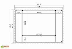 Lasita Studio De Jardin En Bois 23,2 M² Ep. 44 Mm – Doméo 4 V2 Plus + Terrasse -Abri et rangement boutique studio jardin habitable bois domeo 4 plus 24m2 plan