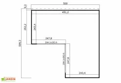 Lasita Studio De Jardin En Bois 25 M² Ep. 44 Mm – Doméo 6 Plus -Abri et rangement boutique studio jardin habitable bois domeo 6 plus 25m2 plan