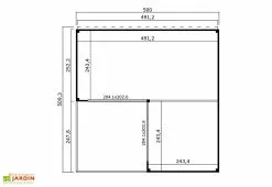 Lasita Studio De Jardin En Bois 25 M² Ep. 44 Mm – Doméo 6 Plus + Terrasse -Abri et rangement boutique studio jardin habitable bois domeo 6 plus v2 25m2 plan