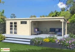 Eden Partenaire Jardin Abri De Jardin + Auvent En Bois D’épicéa Brut 22,9 M²