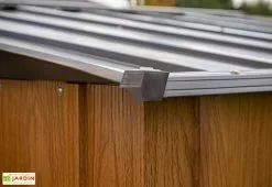 Spacemaker Abri De Jardin En Acier Galvanisé Imitation Bois 4 M² -Abri et rangement boutique toit tole abri jardin acier galvanise imitation bois 4m