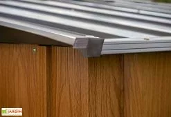 Spacemaker Abri De Jardin En Acier Galvanisé Imitation Bois 7 M² -Abri et rangement boutique toiture abri jardin acier galvanise imitation bois