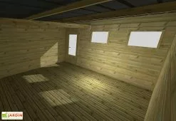 Abri Français Abri De Jardin En Bois De Pin Traité Avec Auvent Et Plancher – 32,3 M² -Abri et rangement boutique vue interieur abri jardin bois avec plancher